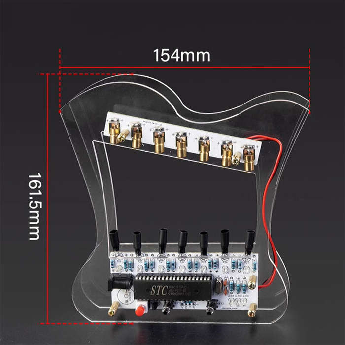 DIY Kit - HU-013 DIY Laser Harp Interactive Seven Laser Strings Kit Adjustable Tone LED Lights DC 5V