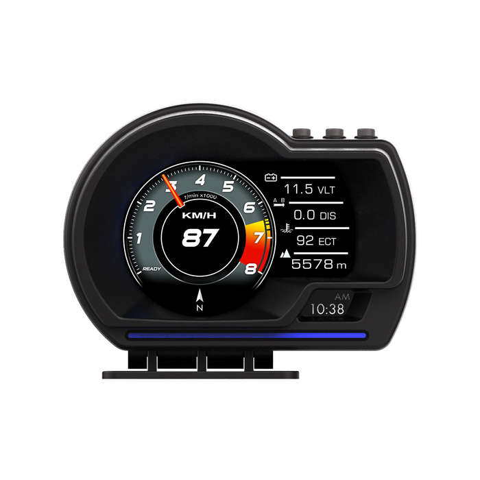 Car Head-Up Display OBD2+GPS Smart Car HUD Gauge Digital Odometer Security Alarm Water Temperature A