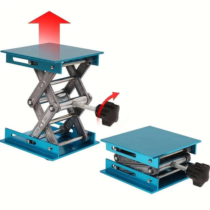 Blue - 100x100mm Aluminum Alloy Lab Jack Stand Table Lift Laboratory Support Jack Platform Lab Lift