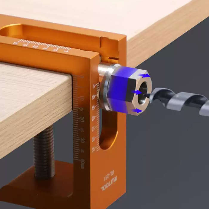 #A - Cabinet Hardware Jig Cabinet Door Push Opener Hole Cutter 10mm Aluminum Alloy Body Stainless St