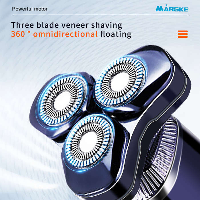 #01 - MARSKE Electric Shaver With LCD Digital Display Magnetic 3-Blade Head IPX7 Full Body Washable