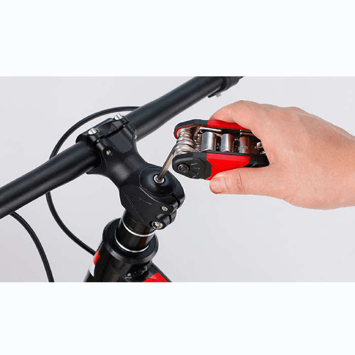 Black - 16 In 1 Bicycle Multitool Repair Tool Kit With Bike Tire Levers Hex Wrench For Road Mountain