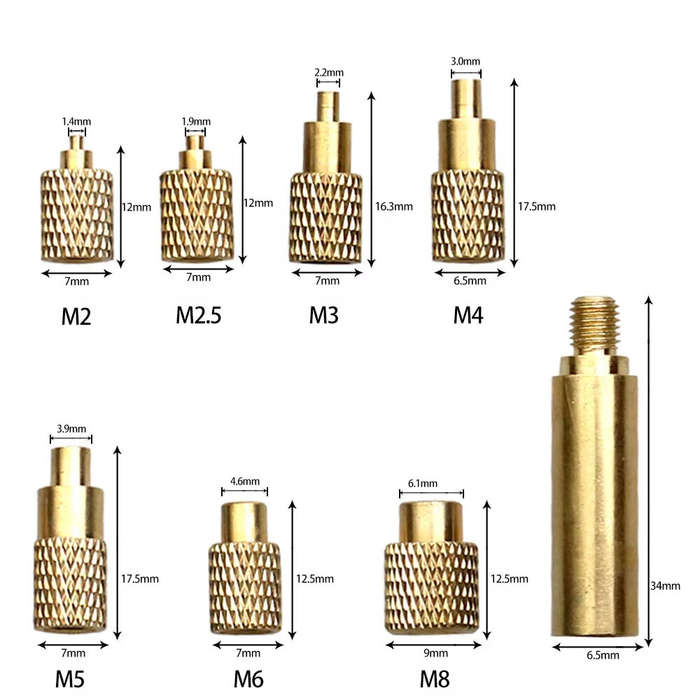 Full Set - Toaiot TS100s Soldering Iron Tip Hot Melt Nut Indenter Kit Brass Inserts CNC Precision fo