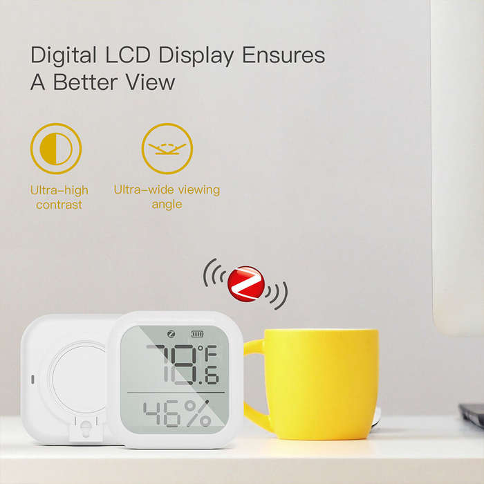 Square - MoesHouse Tuya ZIGBE Smart Digital Temperature and Humidity Sensor LCD Display Intelligent