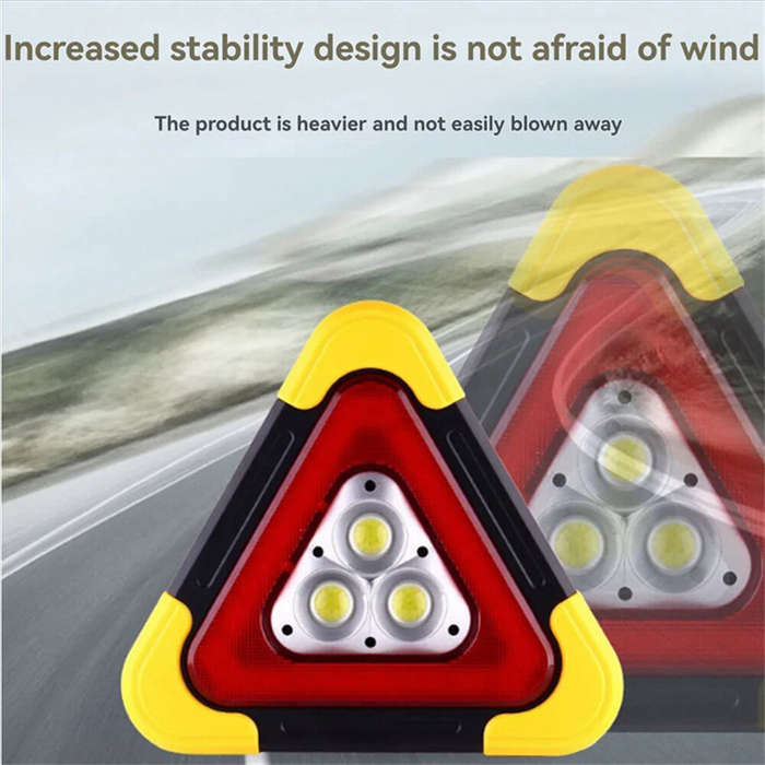 Yellow - BIKIGHT Solar Emergency Triangular Roadside Warning Light USB Super Bright LED Work Lights