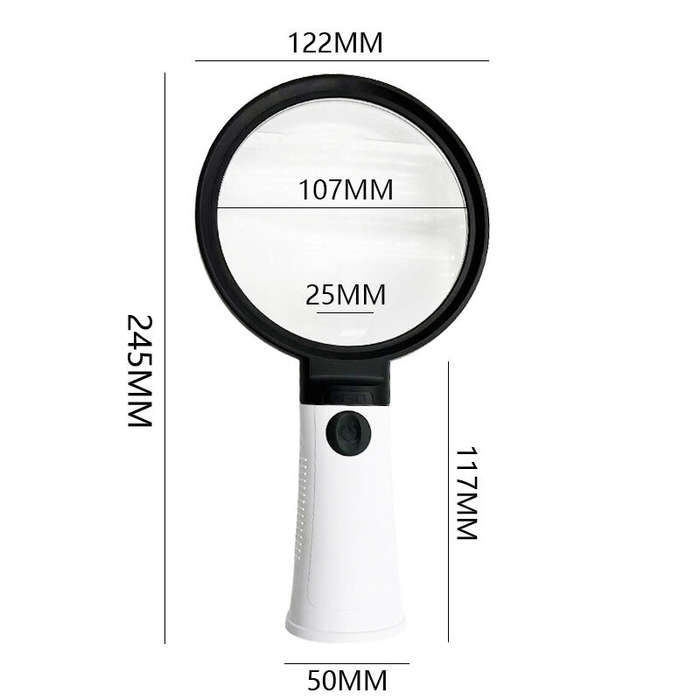 Black - 6X-10X Mini Pocket Magnifier Adjustable Handheld Reading Magnifier with Parent-Child Acrylic