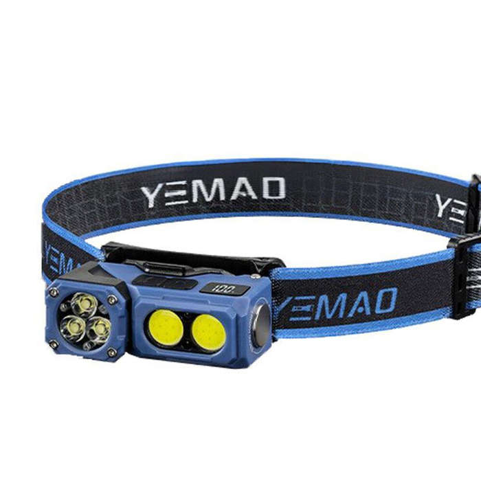Blue - T615 500LM 180 Rotatable Multi-Function EDC LED Flashlight Wave Sensing Mini Headlamp Cap Cli