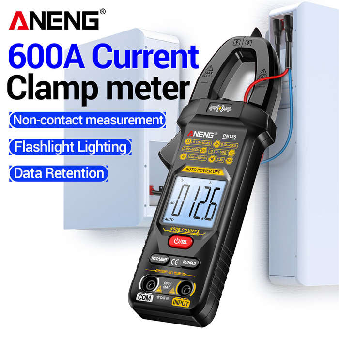 Red - ANENG PN135 Clamp Meter Digital Multimeter 4000 Counts 600A 600V AC DC Voltage Current Tester