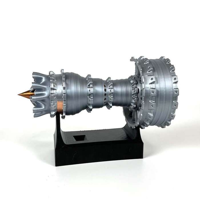 Silver - NikolaToy TR900 21cm Small Size Turbofan Engine Model High-Precision Craftsmanship Decorati