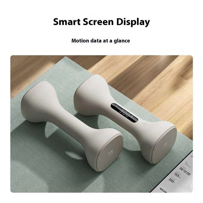 White - XIAOMI Mijia Smart Dumbbell 1kg*2 Intelligent Motion Tracking Training Data Exercise Equipme
