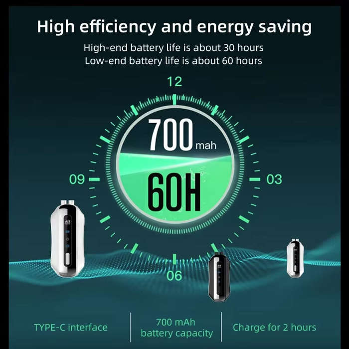 Black - Portable Neck Hanging Air Purifier Air Freshener 700mAh Small Air Ionizer Air Filter Mini Du