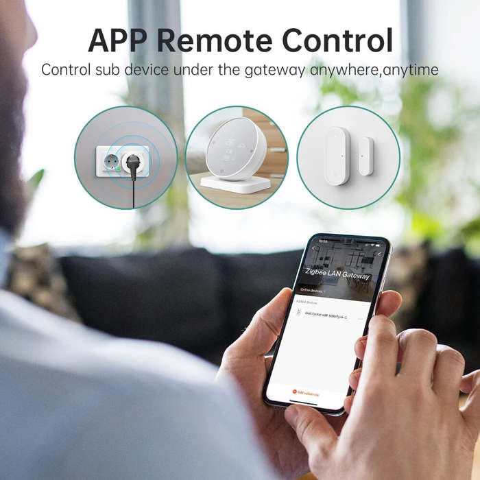 White - Tuya Zigbee3.0 Smart Wired Gateway Hub Smart Home Bridge Wireless Remote Controller Work Wit