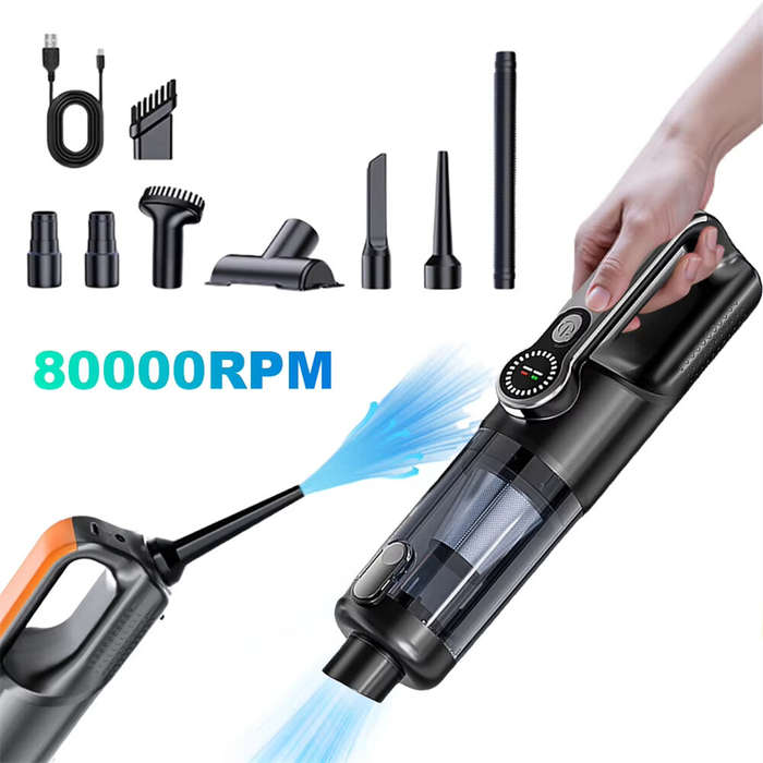 Black - Suitu ST-126Plus High Power Handheld Vacuum Cleaner 18000Pa Suction 6000mAh Battery Recharge