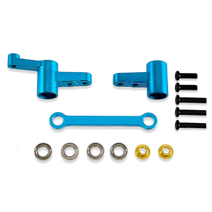 Silver - Upgraded Metal Steering Assembly With Bearings For MJX HYPER GO 14209 14210 H14BM 1/14 Remo