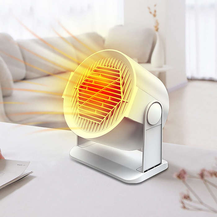 EU Plug - 400W Portable Heater Fan Home Heater Heating Heater Shake Head Heater Household Small Elec