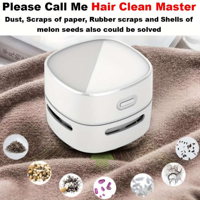 White - Mini Desktop Cleaner Small Handheld Vacuum Cleaner Household Portable Dual-Purpose Cordless