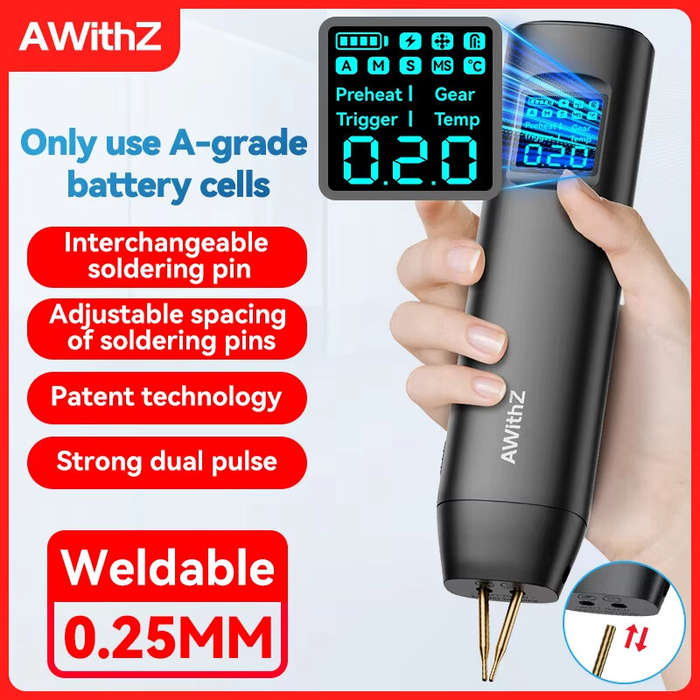 Black - Awithz Portable Battery Spot Welder DIY Mini Welding Machine 18650 Battery Pack Nickel Strip