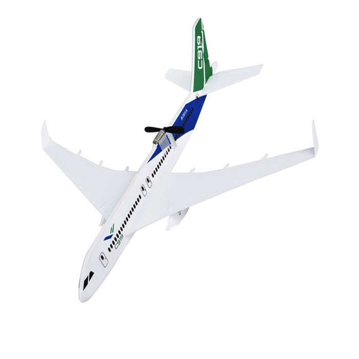 White - C919 350mm Wingspan Intelligent Electric Free Flying Paper Plane Bubble Rechargeable Airplan
