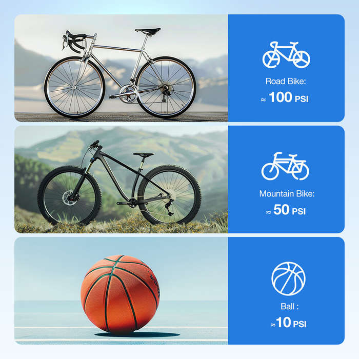 Black - LAOTIE Z1 Mini Electric Bike-specific Air Pump 100PSI 300mAh Type-C Fast Rechargeable Portab