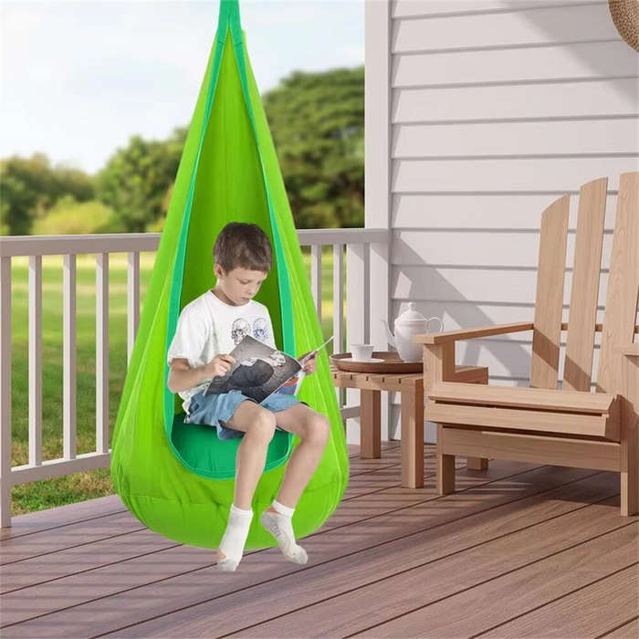 Green - IPRee Portable Children's Sensory Hanging Chair Hammock Portable Parachute Swing Bed With In