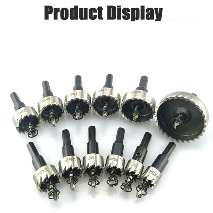 12PCS High-Speed Steel Hole Saw Set 15-50mm HSS4241 Drill Bit Alloy Metal Cutting Tool for 2mm Thick