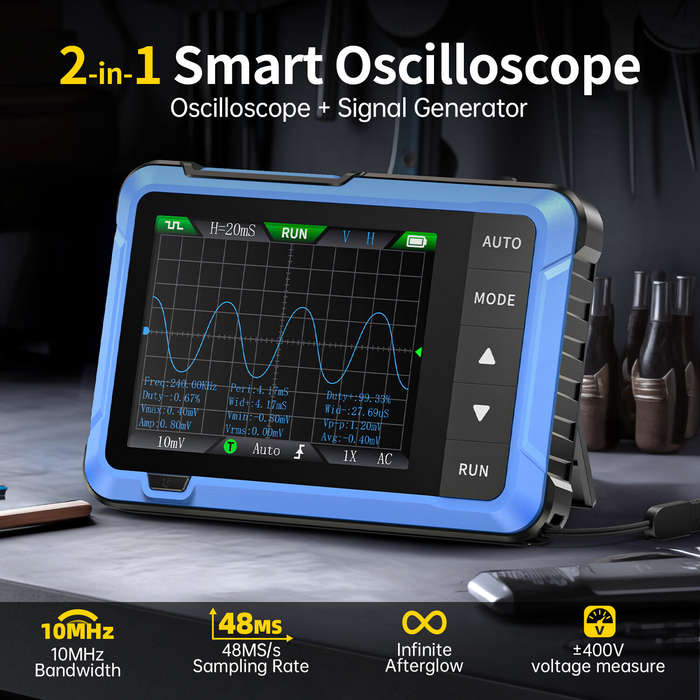 Blue. - FNIRSI DSO510 Handheld Digital Oscilloscope 2.8 Inch TFT LCD 10 MHz Bandwidth 48MSa s Sampli