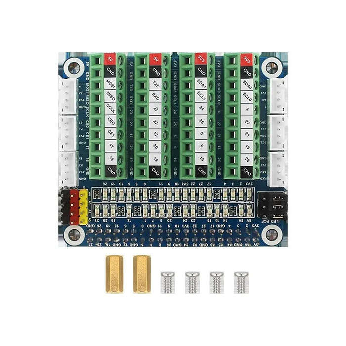 Board Only - Raspberry Pi 5 GPIO Status LED Terminal Block BreakoutBoard HAT ADC/DCA Sensor for Rasp