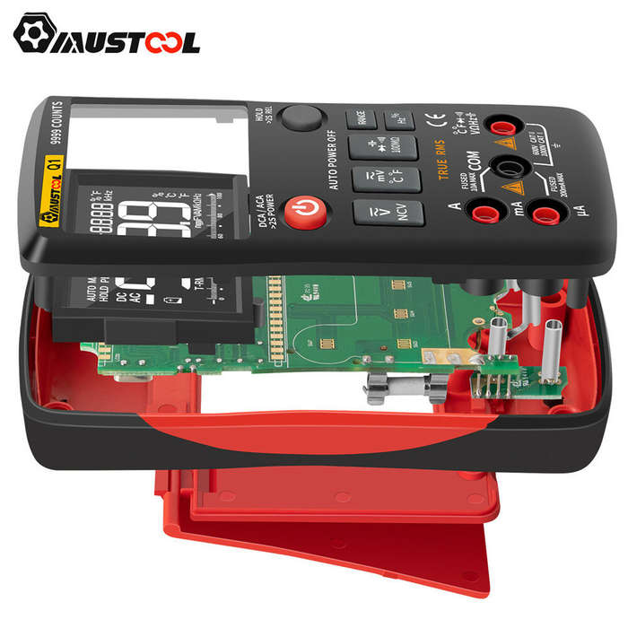 Mustool Q1 Digital Multimeter 9999 Analog Tester True RMS Professional Multimetro DIY Transistor Cap