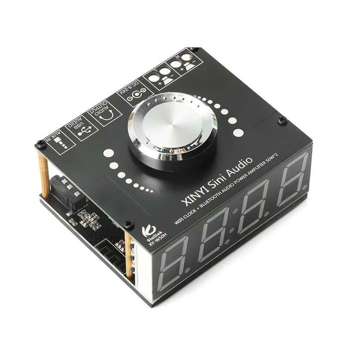 XY-W50H HIFI 50W*2 Stereo bluetooth 5.0 Digital Power Amplifier Board Module with WIFI Timing Clock
