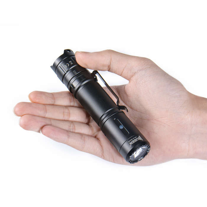 Black - WUBEN C3 1200LM High Powerful Rechargeable Mini Flashlight with 18650 Battery Compact Waterp