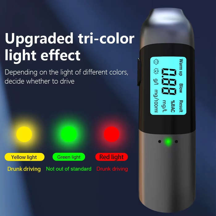 Black - Portable Non-Contact Alcohol Tester with LED Digital Display Alcoholmeter Alcohol Tester Acc