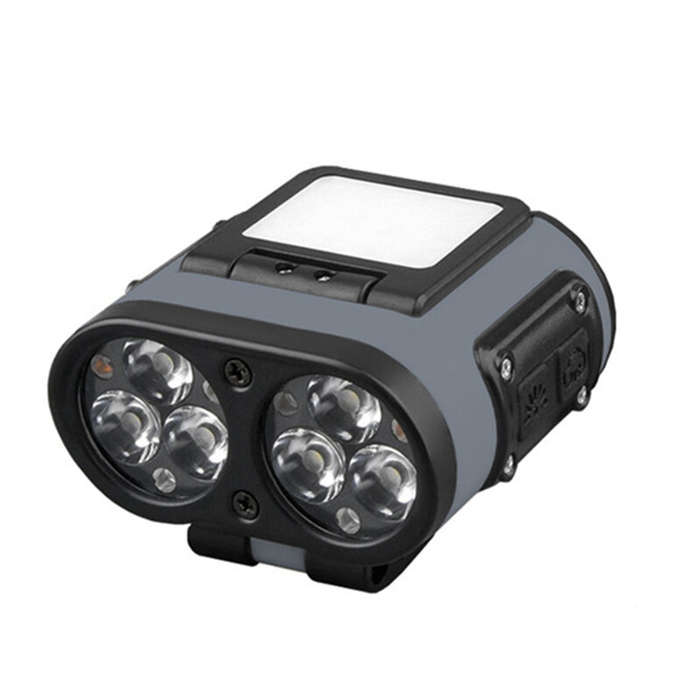 Grey - Smart 15m Sensor LED Headlamp USB-C Rechargeable Bright Head Clip Light Cap Head Flashlight O