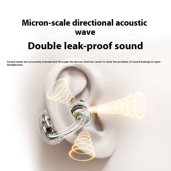 White - UGreen HiTune S6 Magic Earclips Earbuds Wireless bluetooth 5.4 Earphone LED Display 12mm Dri