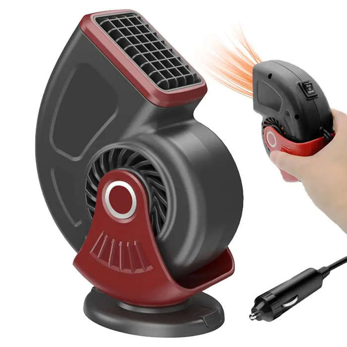 Black - 120W 2 IN 1 Cooling Heating Portable Winter Heater Warm Fan 12V Car Winter Windshield Defogg