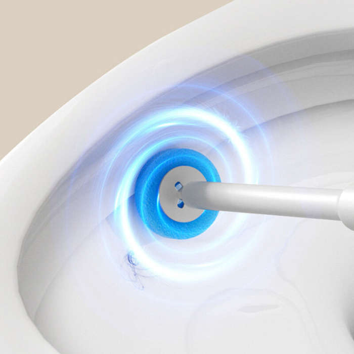 Orange+White - Tevorex Electric Toilet Brush Wall-Mounted Household Toilet Cleaning Brush Disposable
