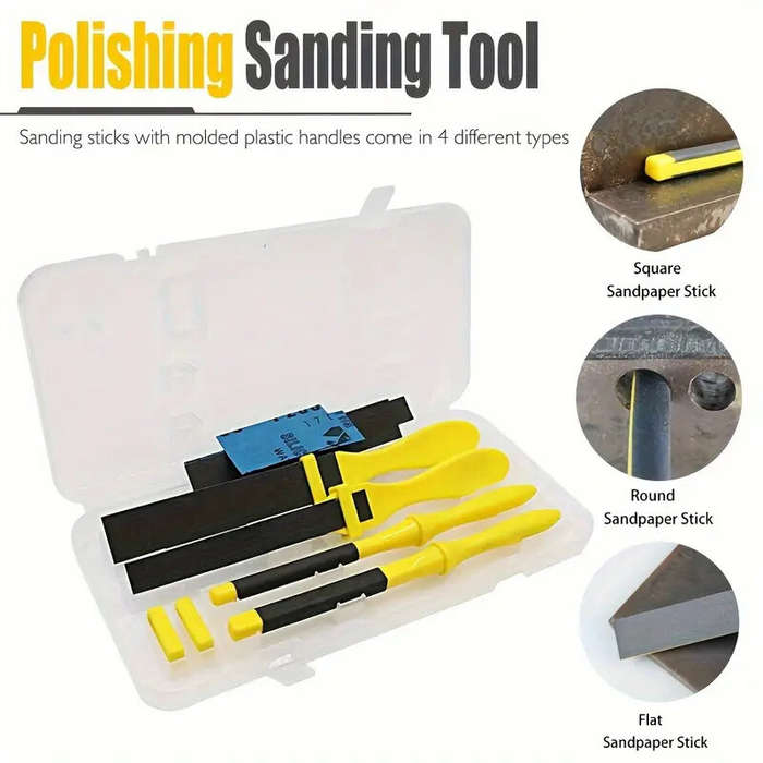 4 PCS - 4PCS Sanding Sticks Set with Molded Plastic Handles for Wood Metal Plastic Auto Body Models