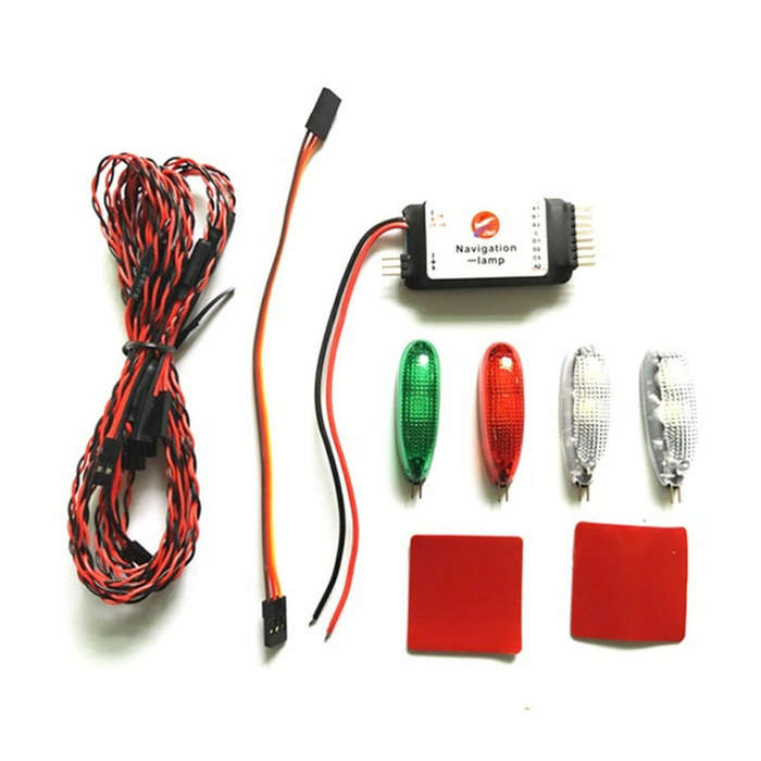 Upgrade version - Simulation Navigation Lamp Lights 2S-3S Voltage Ducted LED Light for RC Fixed Wing