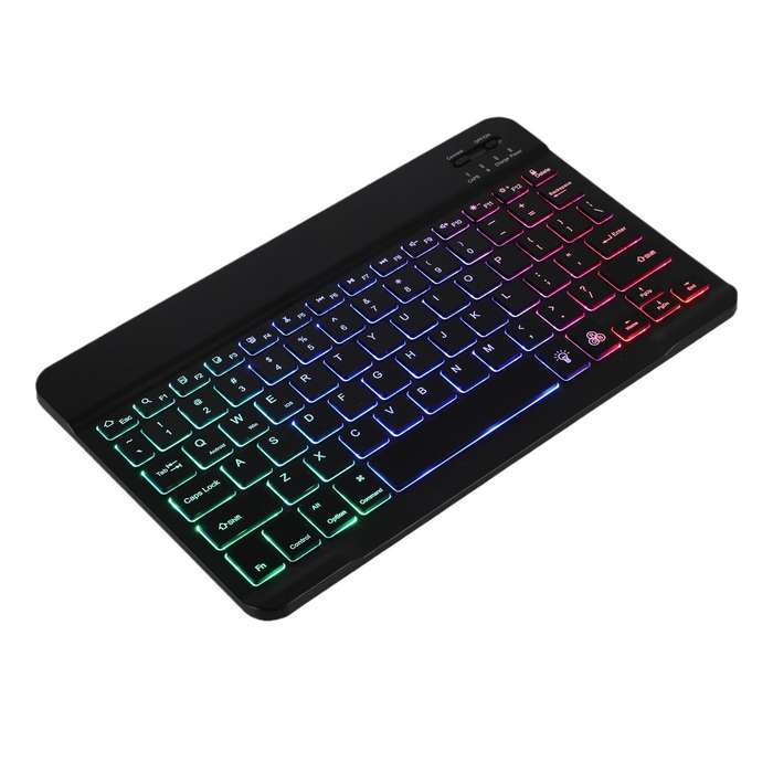 Black - RGB bluetooth Keyboard and Mouse Kit for Phone Tablet Laptop Portable Rechargeable Keyboard