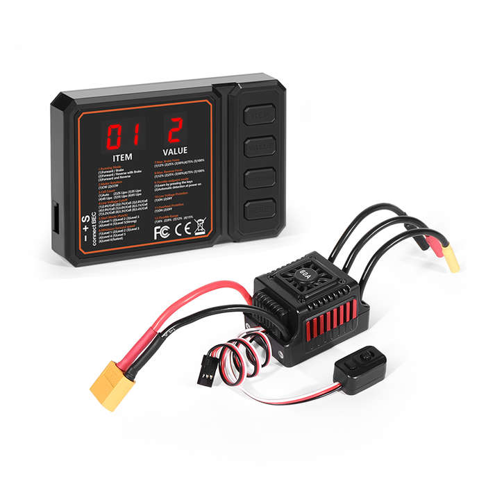 T Plug - WSDT-60A RC Sensorless brushless waterproof ESC With Programming Card Combination Set for 1