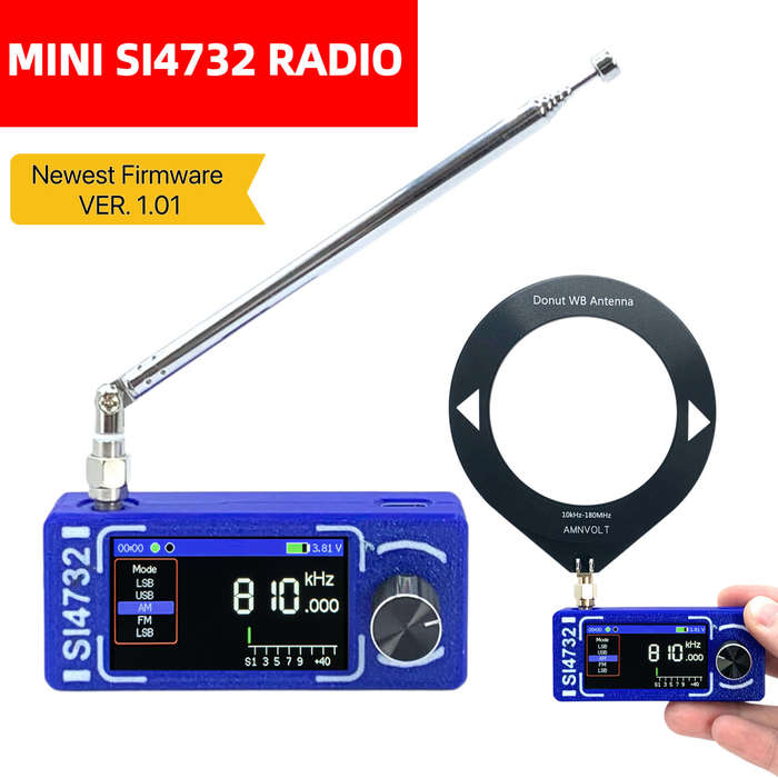 Blue - Original ATS MINI ESP32-S3 SI4732 Pocket Radio DSP Receiver Full Band FM AM MW SW SSB LSB USB