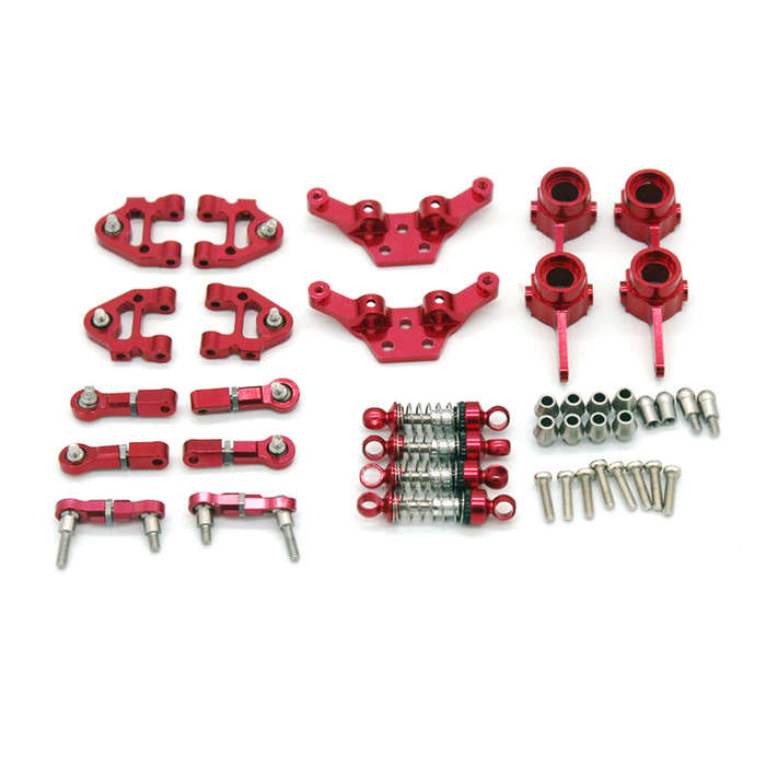 Red - Upgraded Full Metal Parts Set for Wltoys 284161 284010 284131 K969 K989 K979 1/28 RC Car Vehic