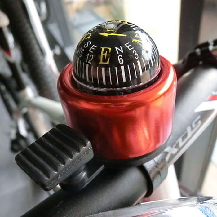 Red - 2023 Multifunctional Compass Bike Bell Loud Sound Riding Outdoor bicycle Horn for Mountain Cyc