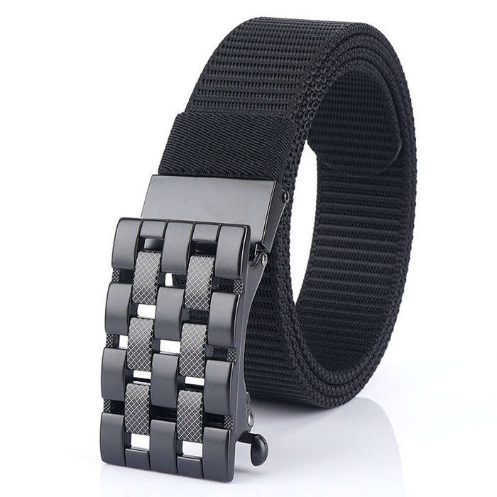 Brown - TUSHI Mens Tactical Belt Metal Automatic Buckle Hard Nylon Soft Real Nylon 125cm Military Ca