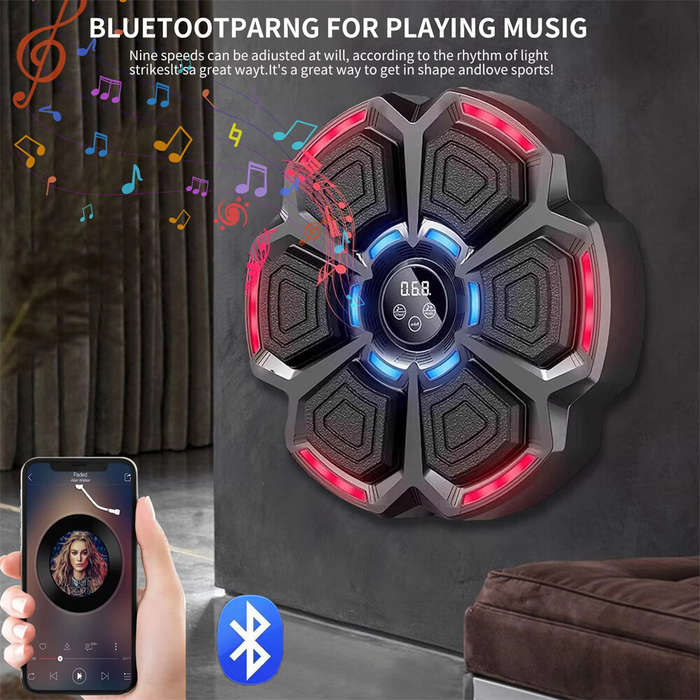 Children's version - KALOAD Music Boxing Machine with 6 Targets 9 Speeds USB Rechargeable Smart Blue