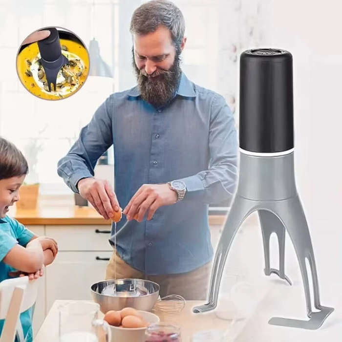 Black - Portable Automatic Egg Beater Electric Kitchen Tools Triangle Auto Blender Eggs Beater Elect