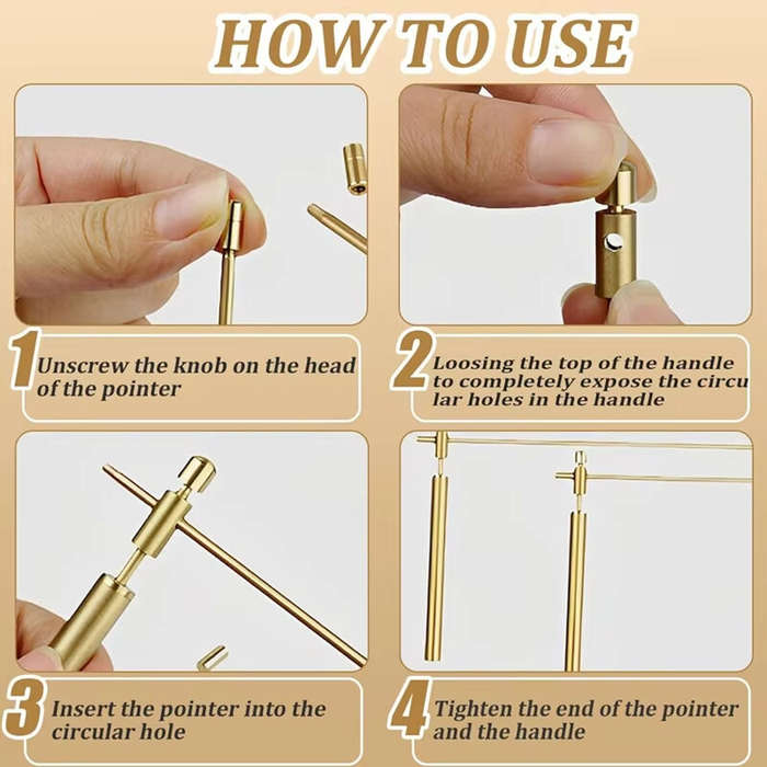 Gold - Copper Dowsing Rods Solid Copper Pair High Sensitivity Versatile Divination Tools Comfortable