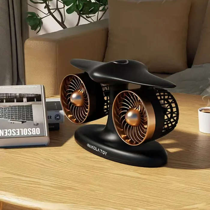 Black - NIKOLATOY Creative Desktop JetFan J2 Ornaments Decorations Collection Science Discovery Toys