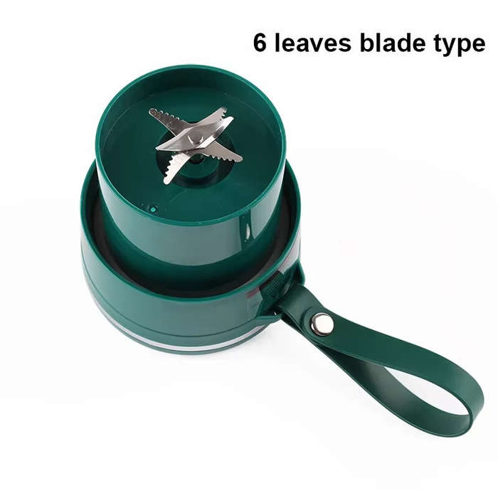 White - Portable Juicer 6 Blade Usb Rechargeable Wireless Mini Smoothie Blender Mixer Fruit Juice Ma