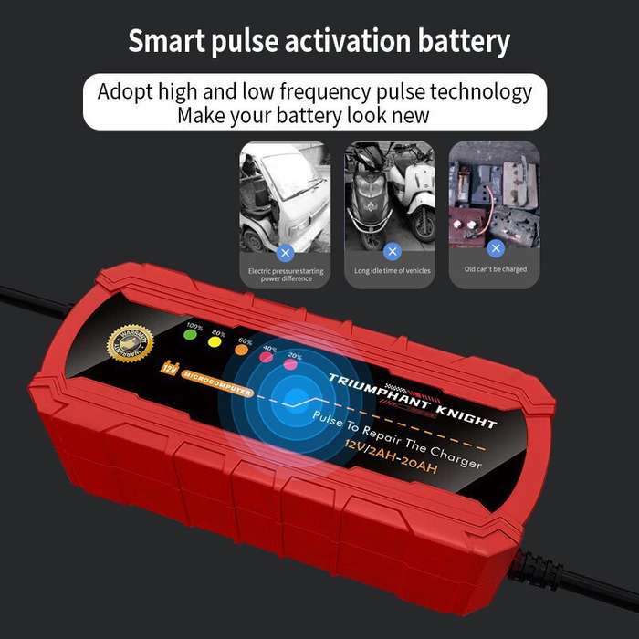 1 - 12V 2A Motorcycle Battery Charger Fully Intelligent Led Digital Display Pulse Repair Function