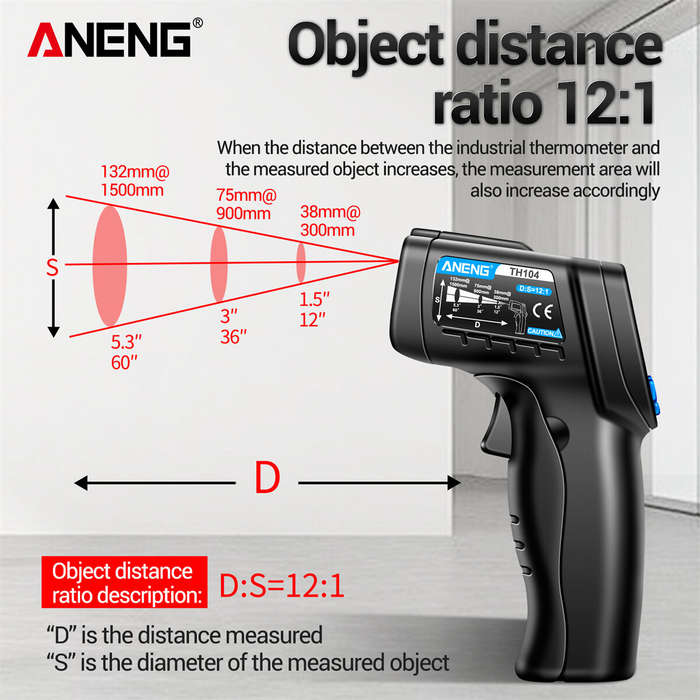 ANENG TH104 Infrared Handheld Temperature -50~550 IR laser Sensor Thermometer Thermal Imager VA Scre
